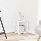 Mesa auxiliar de madera contrachapada blanco 33x33x34,5 cm
