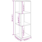 Mueble de esquina madera contrachapada blanco 33x33x100 cm