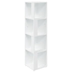Mueble de esquina madera contrachapada blanco 33x33x132 cm