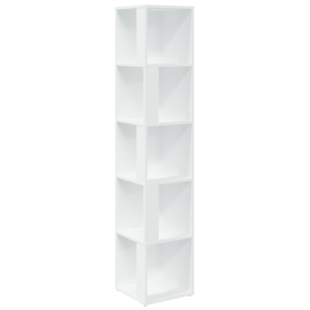 Mueble de esquina madera contrachapada blanco 33x33x164,5 cm