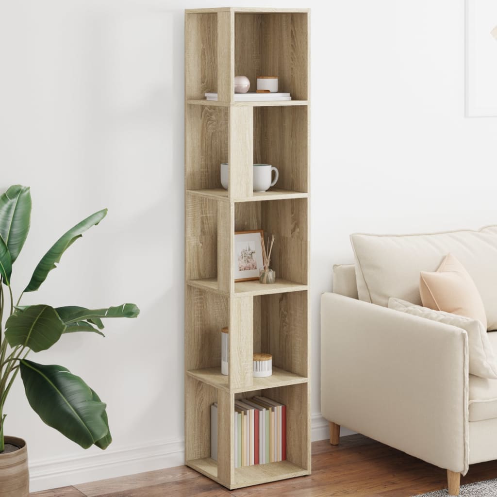 Mueble de esquina madera contrachapada blanco 33x33x164,5 cm