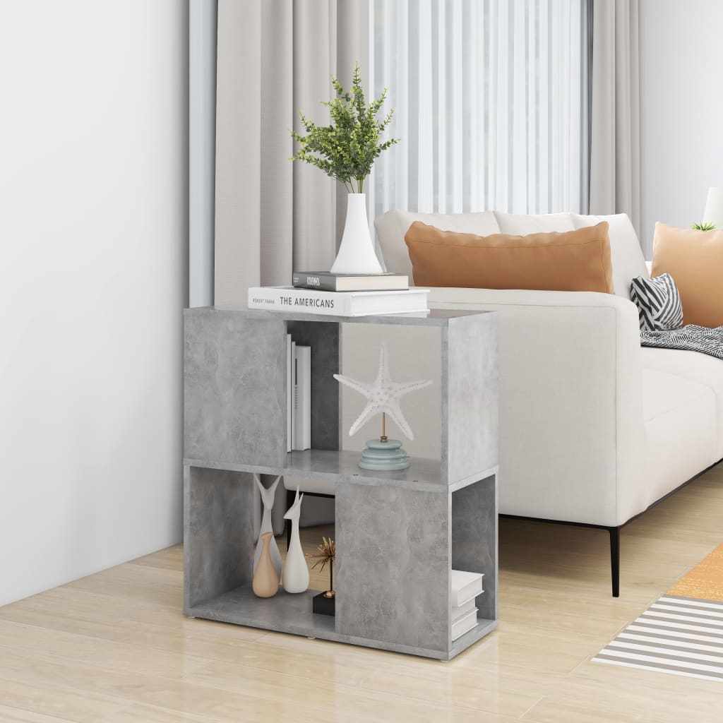 Librería de madera contrachapada gris hormigón 60x24x63 cm