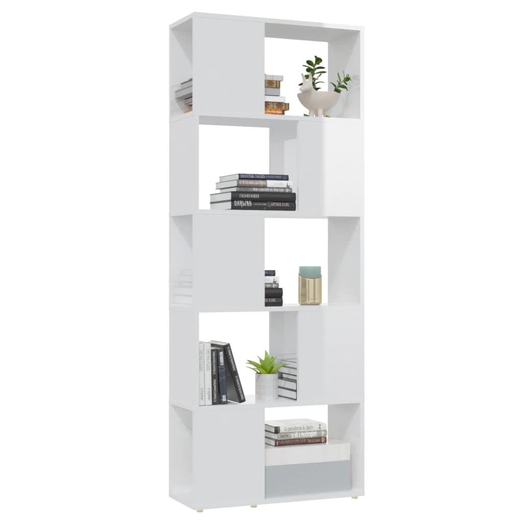 Estantería divisor de espacios blanco con brillo 60x24x155 cm