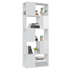 Estantería divisor de espacios blanco con brillo 60x24x155 cm