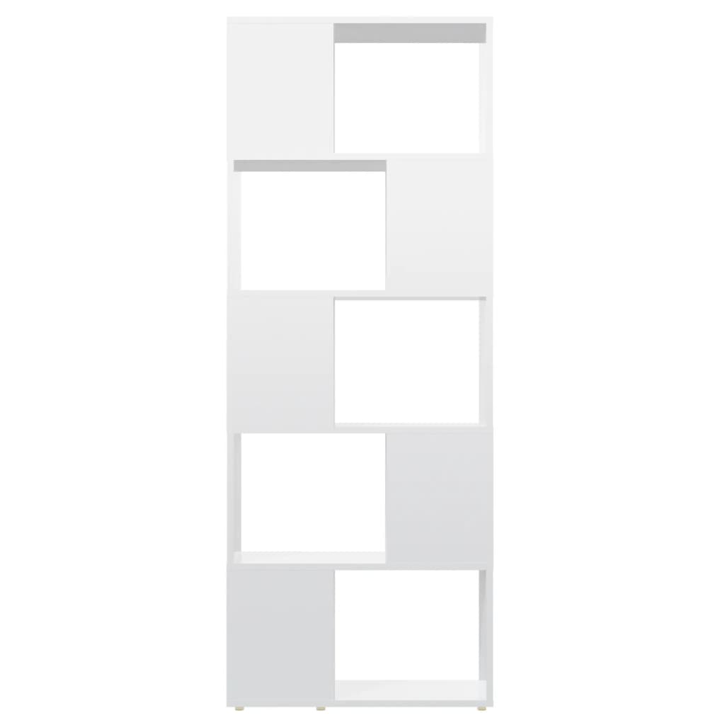 Estantería divisor de espacios blanco con brillo 60x24x155 cm