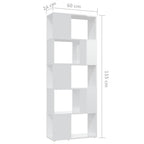 Estantería divisor de espacios blanco con brillo 60x24x155 cm