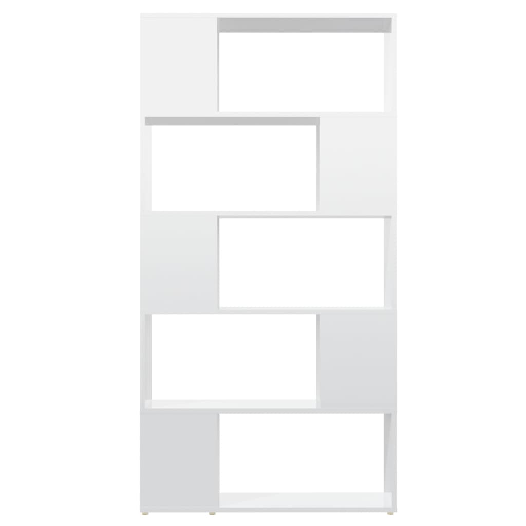 Librería separador contrachapada blanco brillante 80x24x155 cm