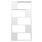 Librería separador contrachapada blanco brillante 80x24x155 cm