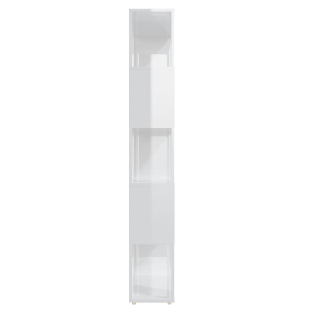 Librería separador contrachapada blanco brillante 80x24x155 cm
