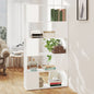 Librería separador contrachapada blanco brillante 80x24x155 cm