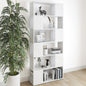 Librería separador contrachapada blanco brillante 80x24x155 cm