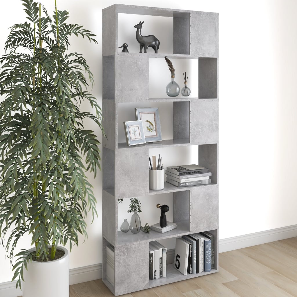 Librería separador contrachapada blanco brillante 80x24x155 cm