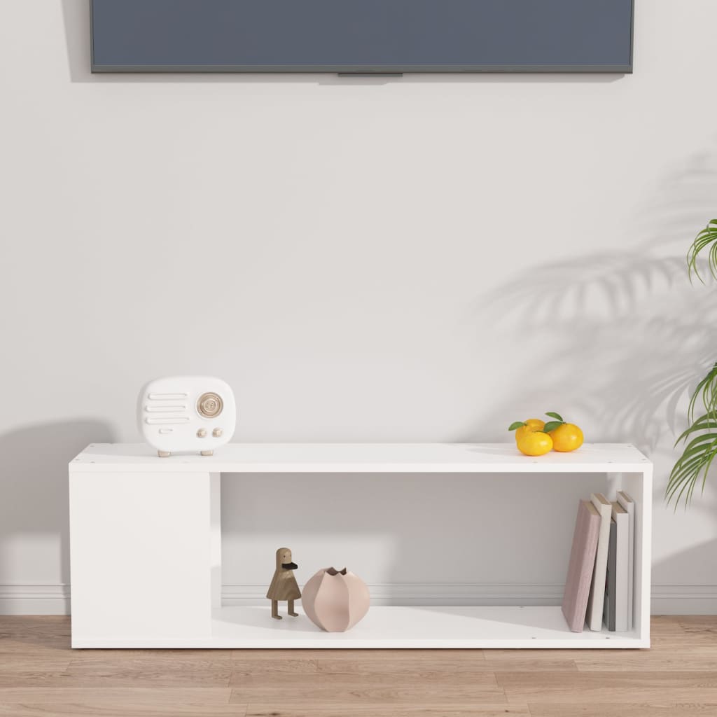 Mueble para TV madera contrachapada blanco 100x24x32 cm