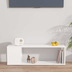 Mueble para TV madera contrachapada blanco 100x24x32 cm
