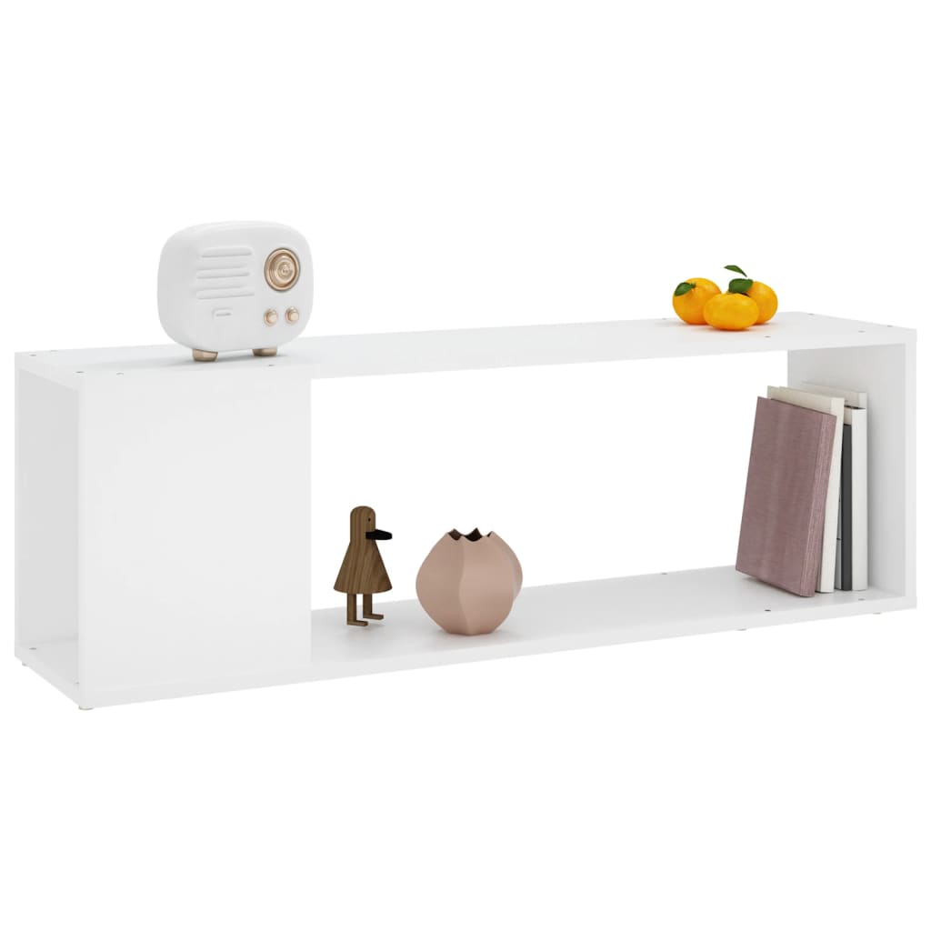 Mueble para TV madera contrachapada blanco 100x24x32 cm
