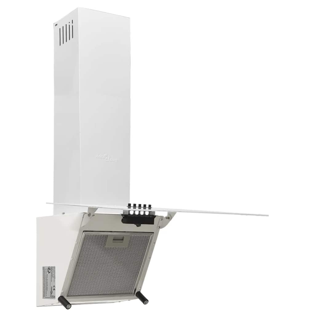 Campana extractora pared acero y vidrio templado blanco 60 cm