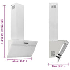 Campana extractora pared acero y vidrio templado blanco 60 cm