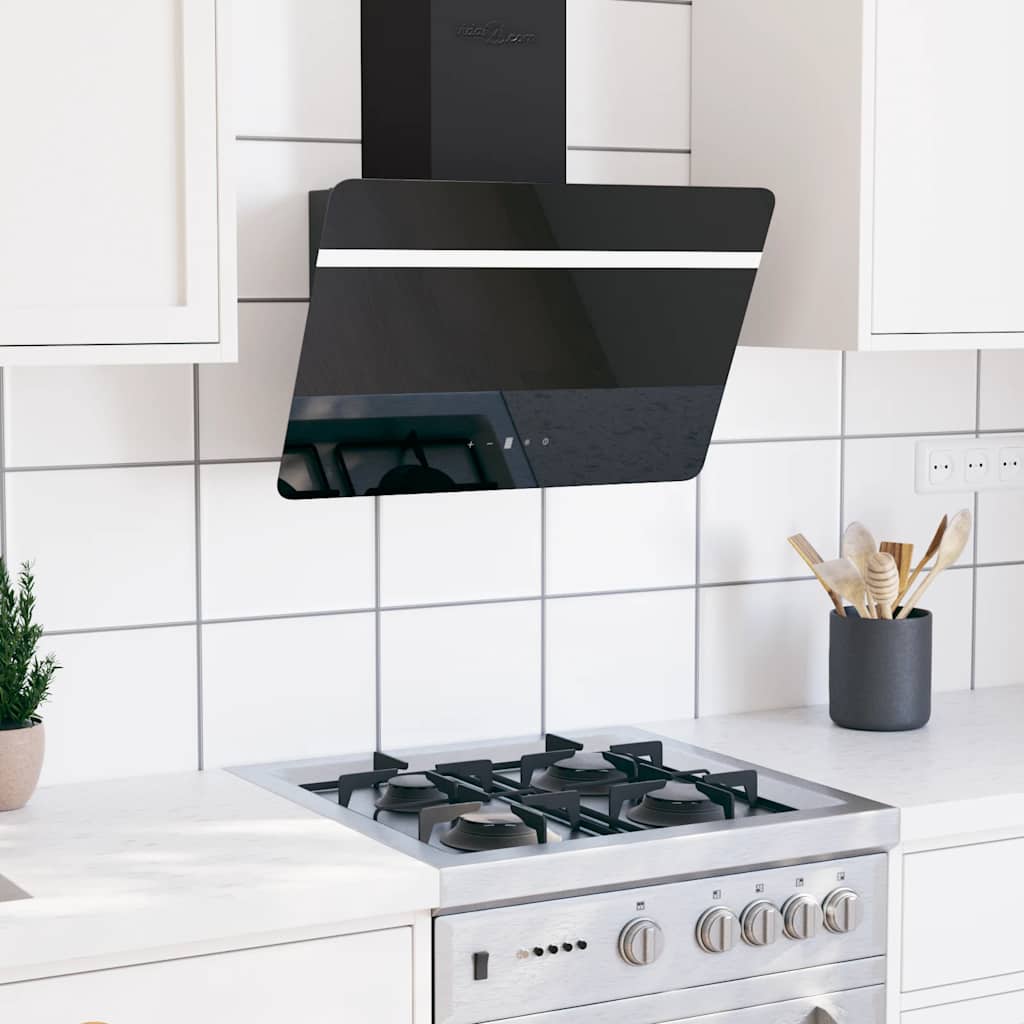 Stainless steel and silver tempered glass extractor hood 60 cm