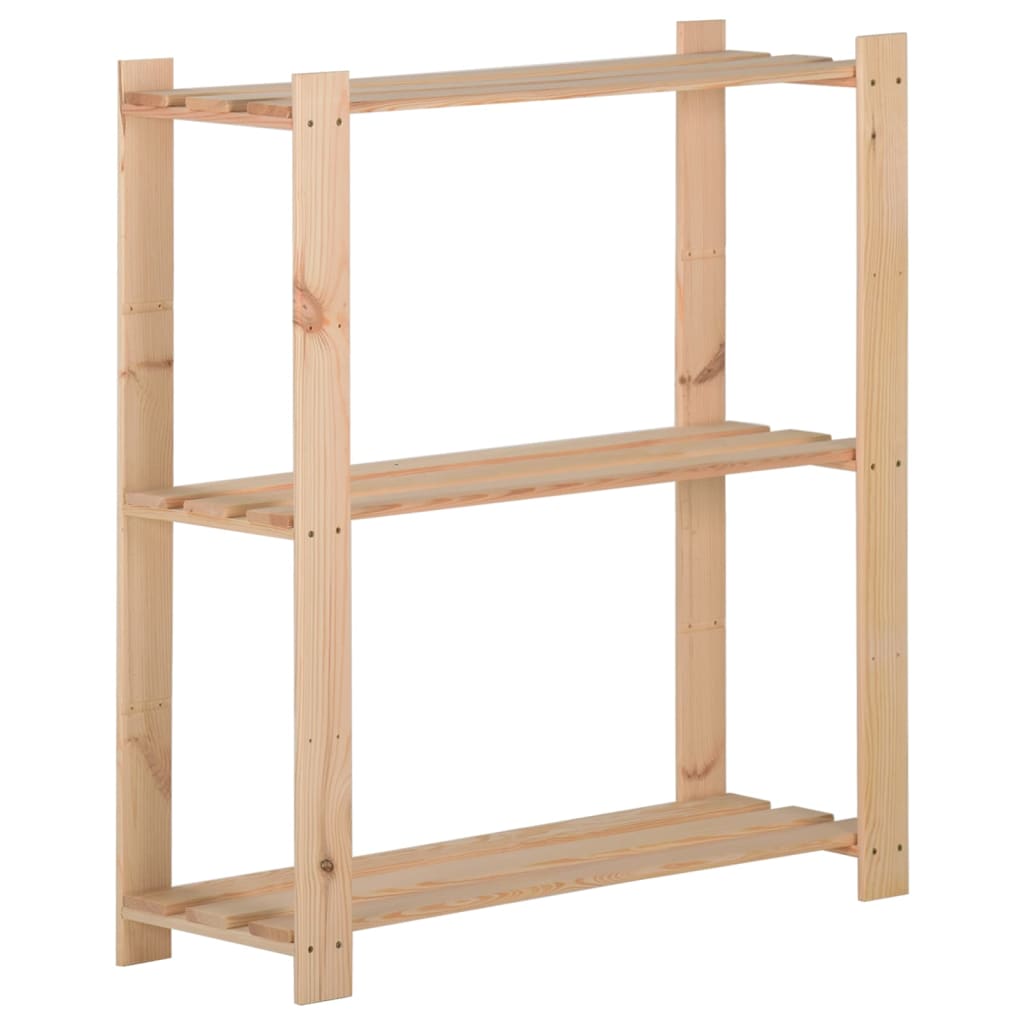Estantería de 3 niveles madera pino maciza 60x28,5x90 cm