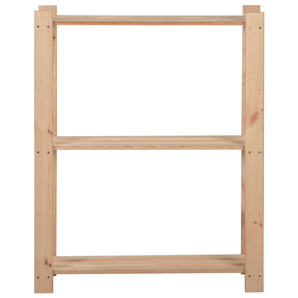 Estantería de 3 niveles madera pino maciza 60x28,5x90 cm