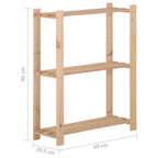 Estantería de 3 niveles madera pino maciza 60x28,5x90 cm