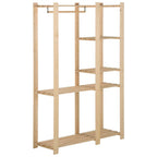 Perchero de ropa de madera maciza de pino 110x38x170 cm