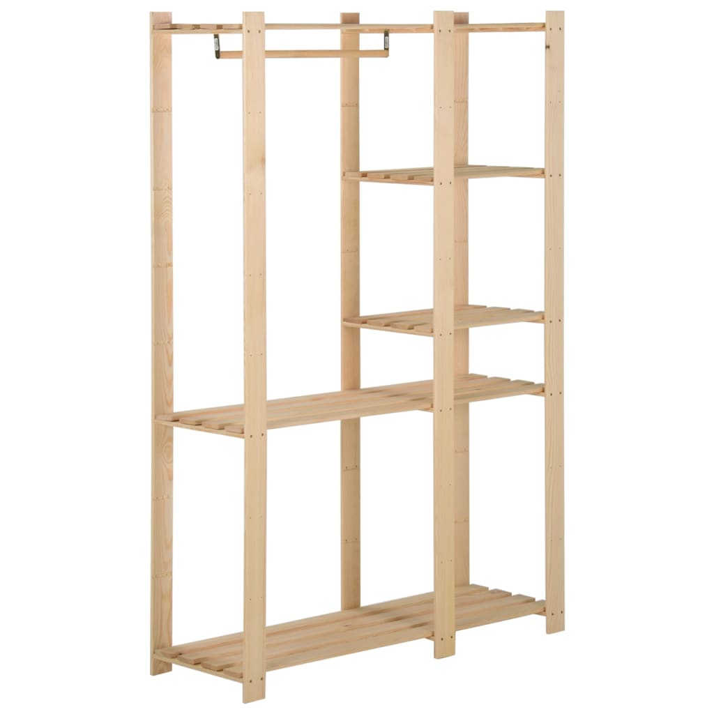 Perchero de ropa de madera maciza de pino 110x38x170 cm