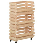 Carrito de cocina de madera maciza de mango 87x36x81 cm