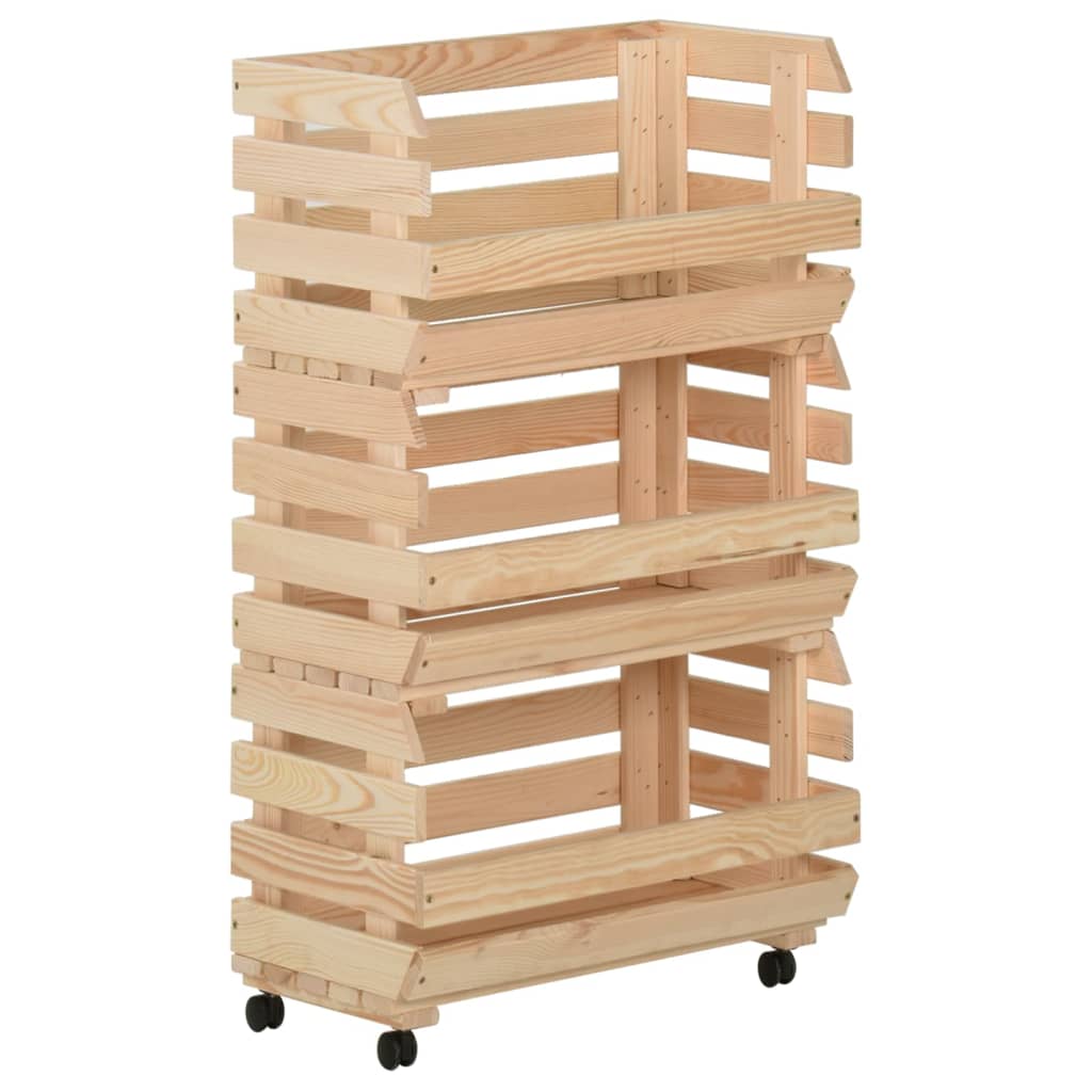 Carrito de cocina de madera maciza de mango 87x36x81 cm