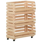 Carrito de cocina de madera maciza de mango 87x36x81 cm