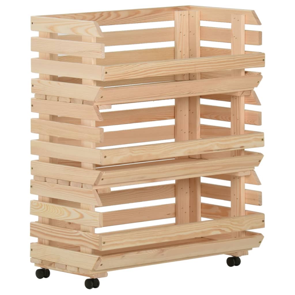 Carrito de cocina de madera maciza de mango 87x36x81 cm