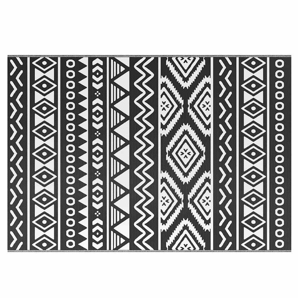 Alfombra de exterior PP negra 160x230 cm