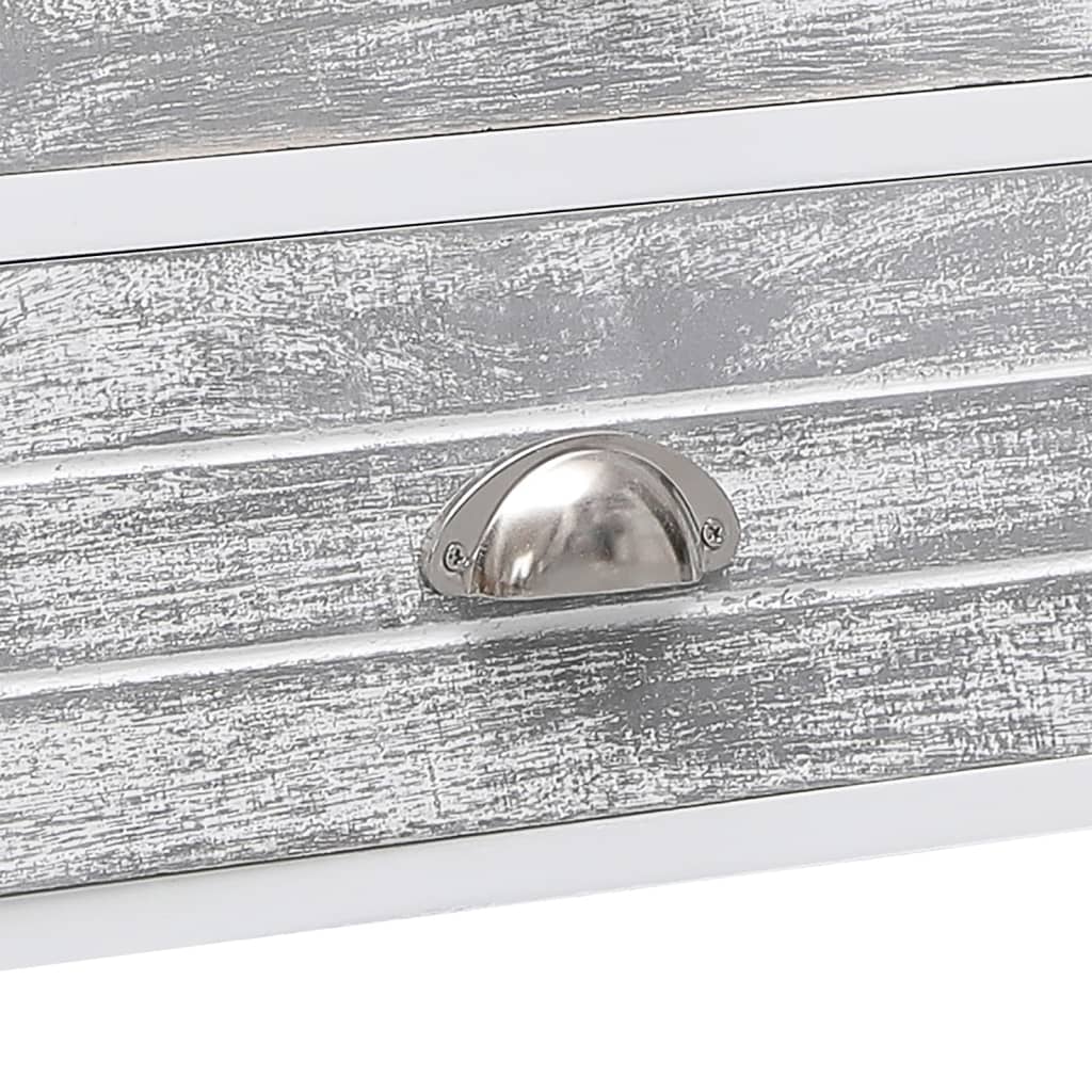 Mueble para TV madera de paulownia blanco y gris 108x30x40 cm