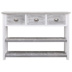 Aparador madera maciza de paulownia gris antiguo 108x30x76 cm