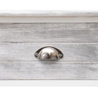 Aparador madera maciza de paulownia gris antiguo 108x30x76 cm