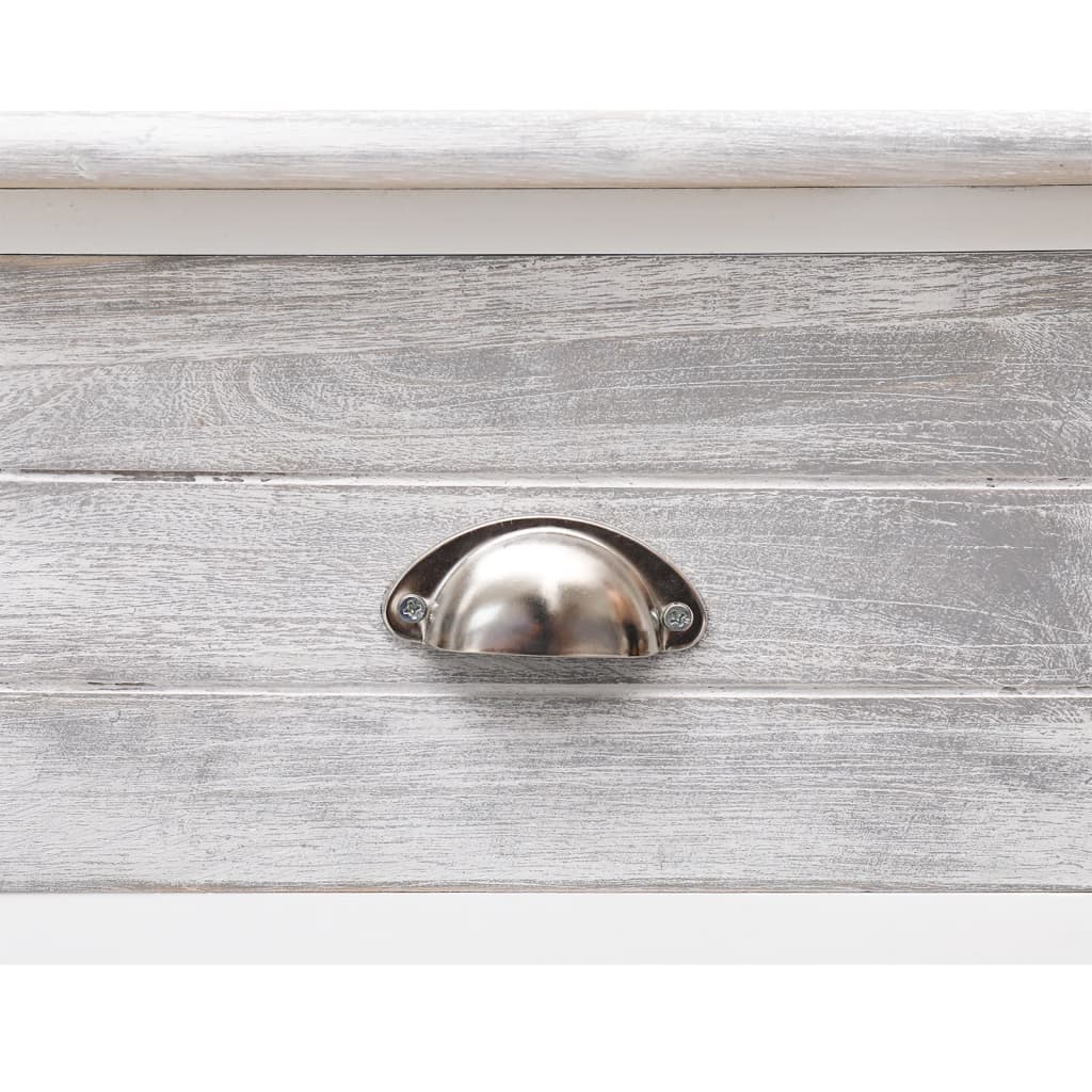 Aparador madera maciza de paulownia gris antiguo 108x30x76 cm
