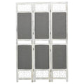 Biombo divisor de 3 paneles de tela gris 105x165 cm