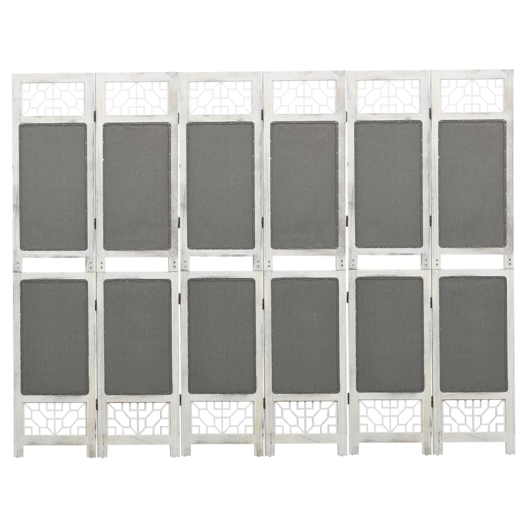 Biombo divisor de 3 paneles de tela gris 105x165 cm