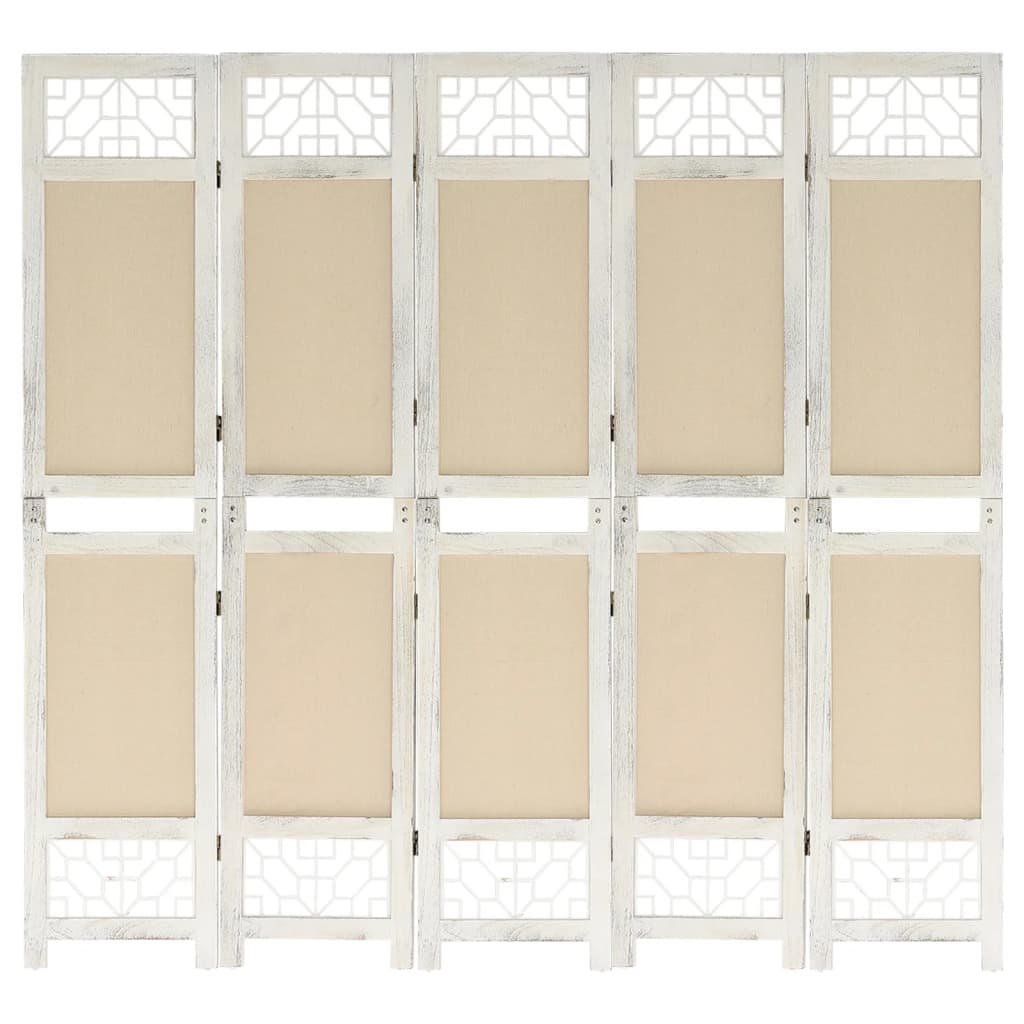 Biombo divisor de 3 paneles de tela gris 105x165 cm