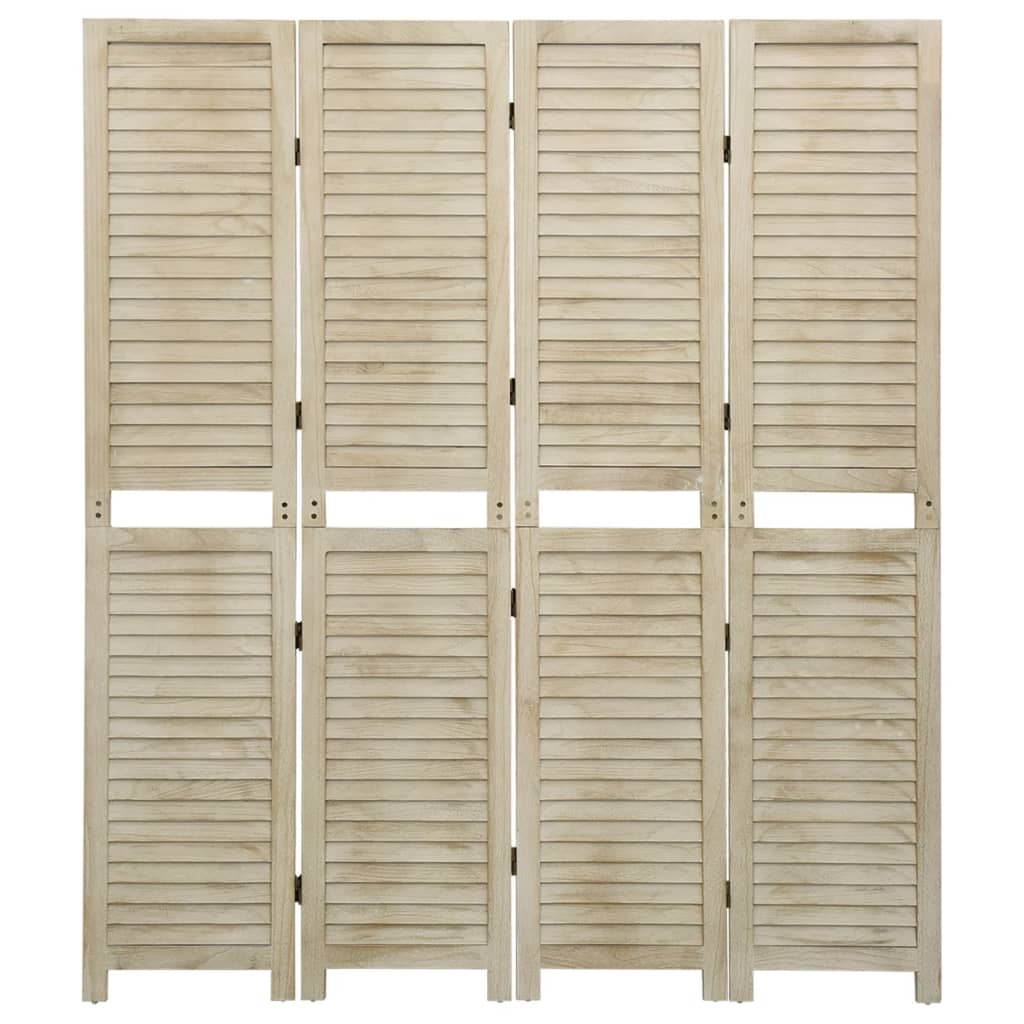 Biombo de 4 paneles de madera maciza de paulownia 140x165 cm