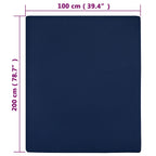 Sábanas bajeras jersey 2 uds algodón azul marino 100x200 cm