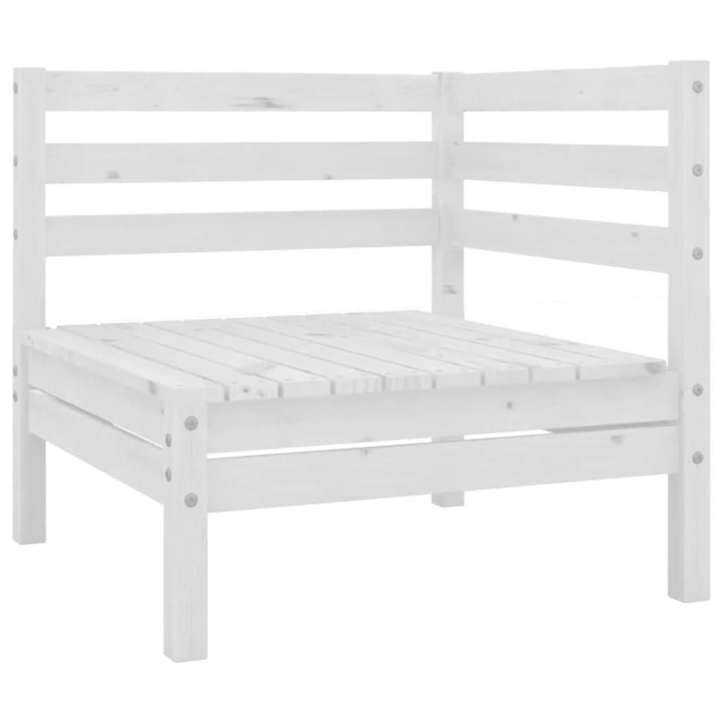 Sofás de esquina de jardín 2 uds blanco madera maciza de pino