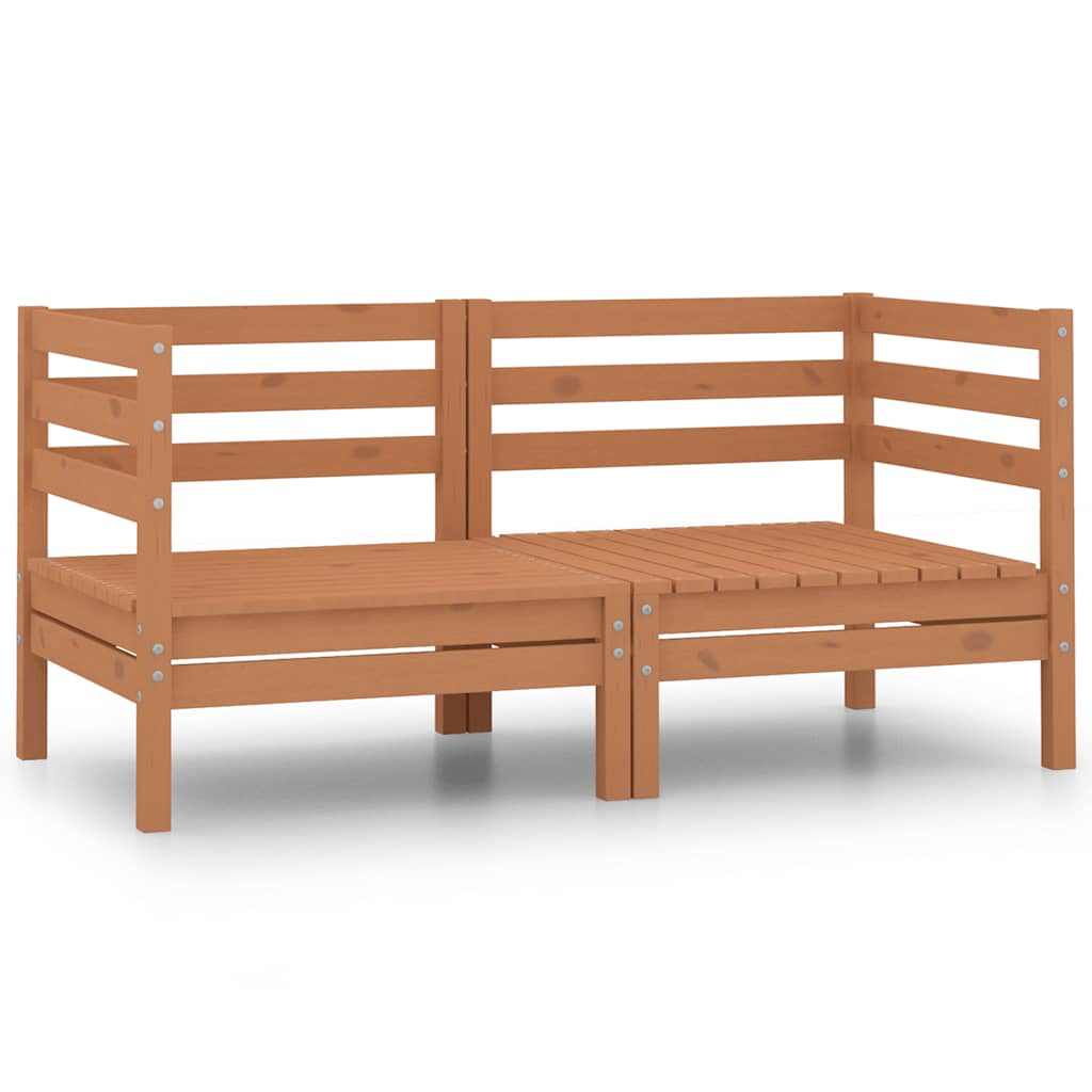 Sofás de esquina de jardín 2 uds blanco madera maciza de pino