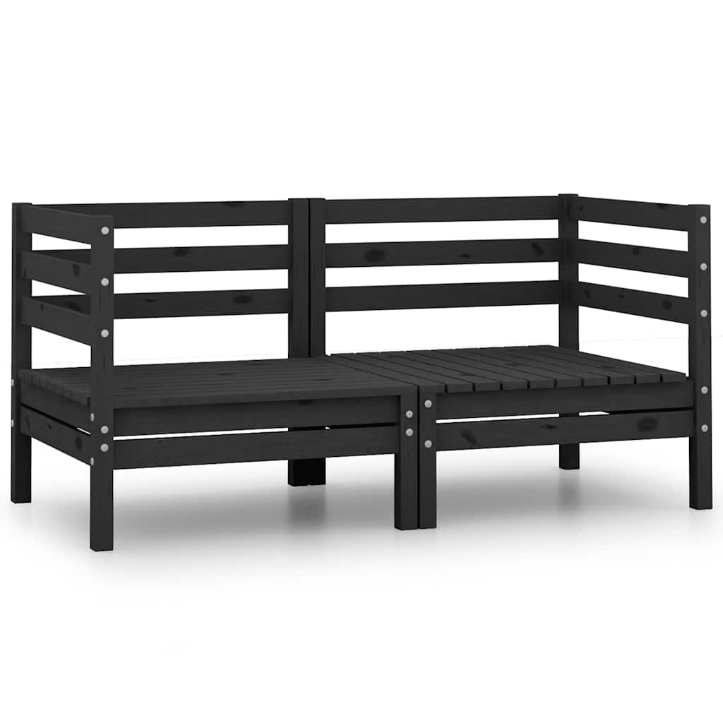 Sofás de esquina de jardín 2 uds blanco madera maciza de pino
