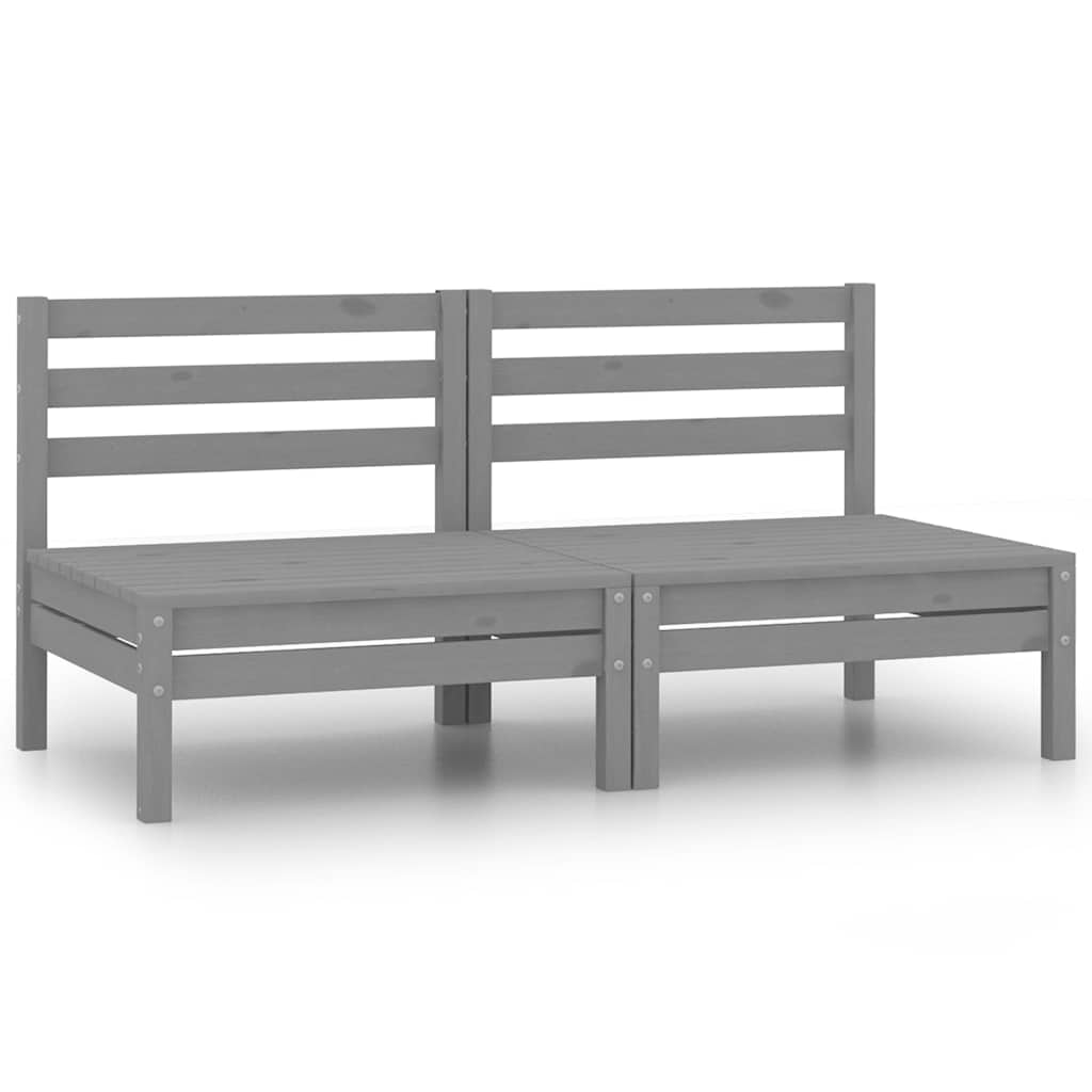 Sofás central de jardín 2 unidades blanco madera maciza de pino