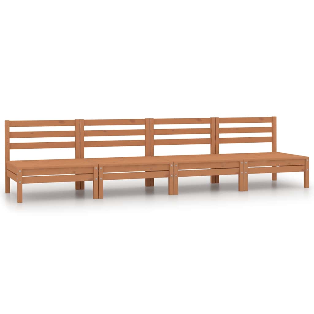Sofás central de jardín 2 unidades blanco madera maciza de pino
