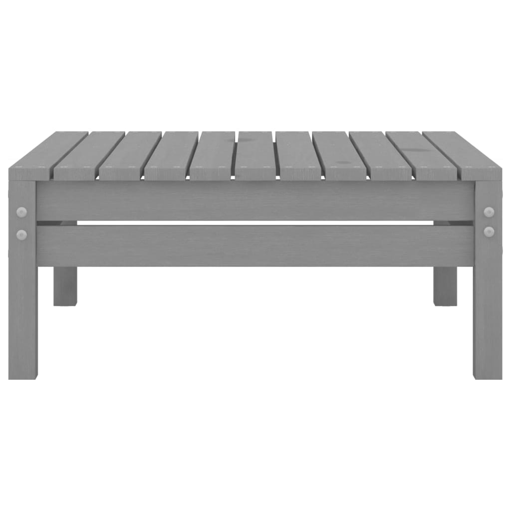 Conjunto de muebles de jardín 3 piezas madera maciza pino gris