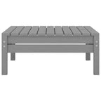 Conjunto de muebles de jardín 3 piezas madera maciza pino gris