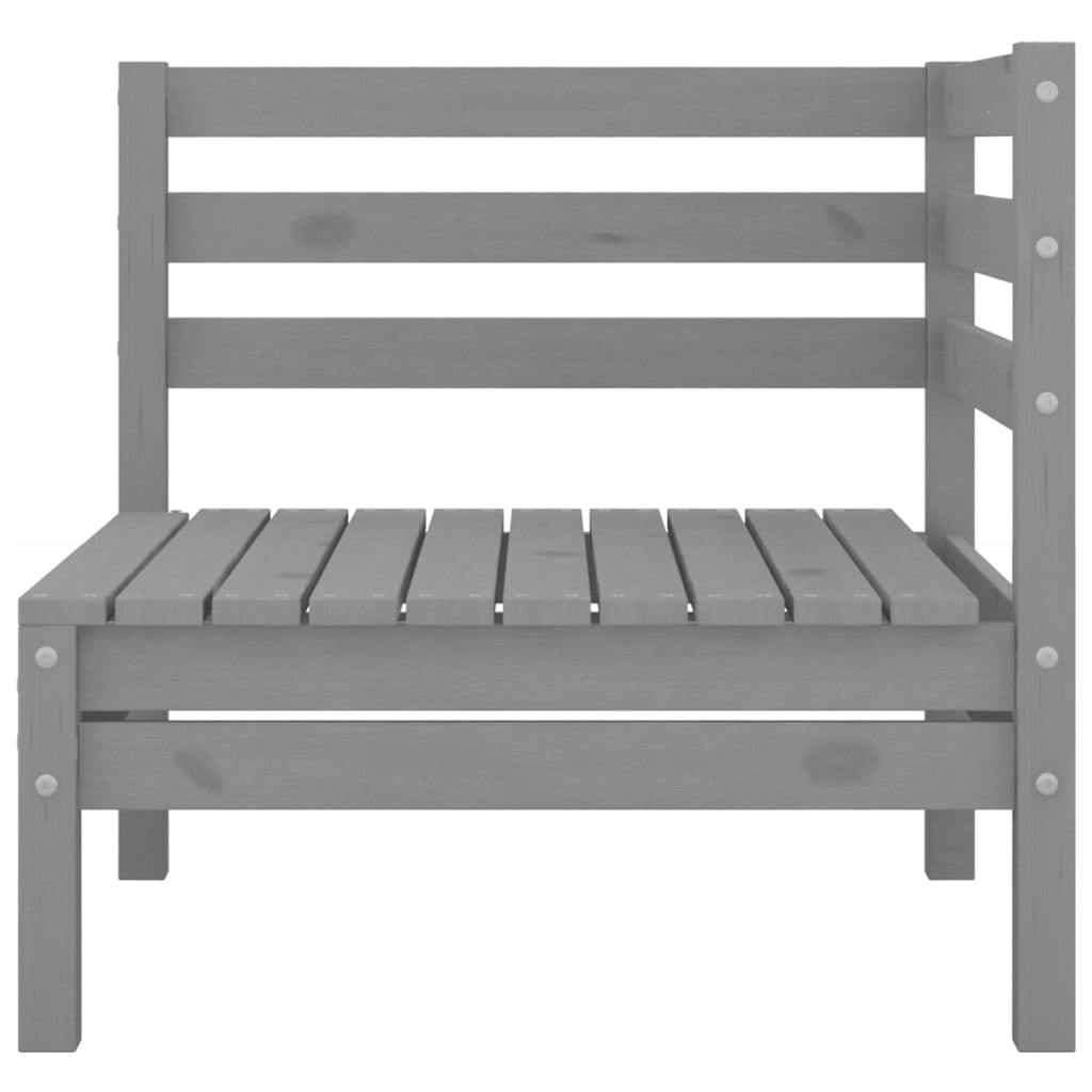 Conjunto de muebles de jardín 3 piezas madera maciza pino gris
