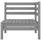 Conjunto de muebles de jardín 3 piezas madera maciza pino gris